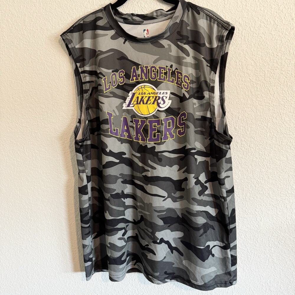 NBA Los Angeles Lakers LeBron James #6 Green Camo Tank Top Men’s XL